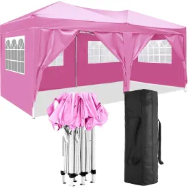 10'X20' Folding Canopy With 6 Removable Sidewalls Outdoor Event Shelter UPF 50  Gazebo Portable Tents For Parties Beach Camping Wedding Ez Pop Up Canopy
