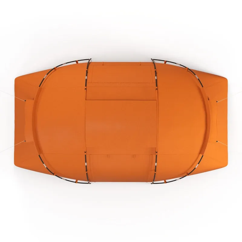 6-Person Orange Camping Tunnel Tent with Two Bedrooms and UV Protection