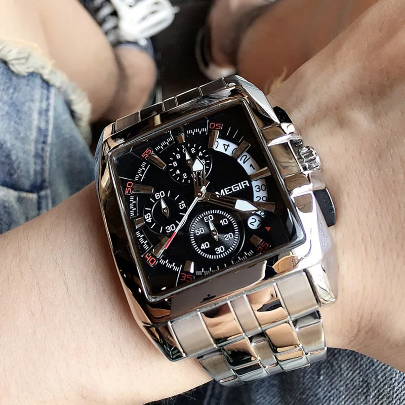 Men's Big Dial Luxury Quartz Wristwatches