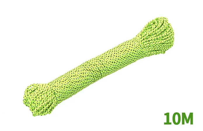 Reflective Nylon Line Cord Tent Rope Umbrella Paracord Rescue Ropes 10m