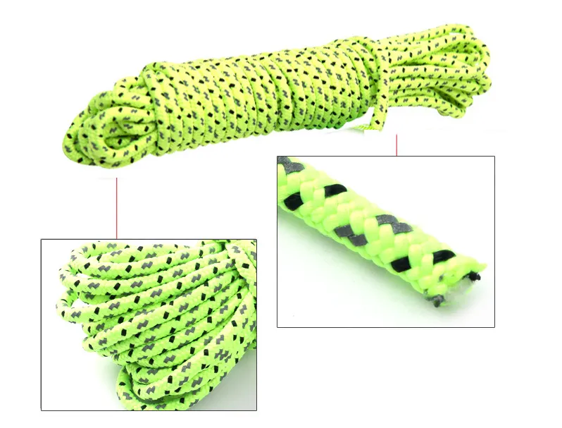 Reflective Nylon Line Cord Tent Rope Umbrella Paracord Rescue Ropes 10m