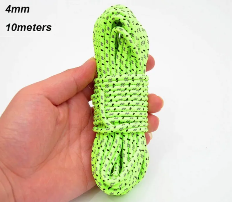 Reflective Nylon Line Cord Tent Rope Umbrella Paracord Rescue Ropes 10m