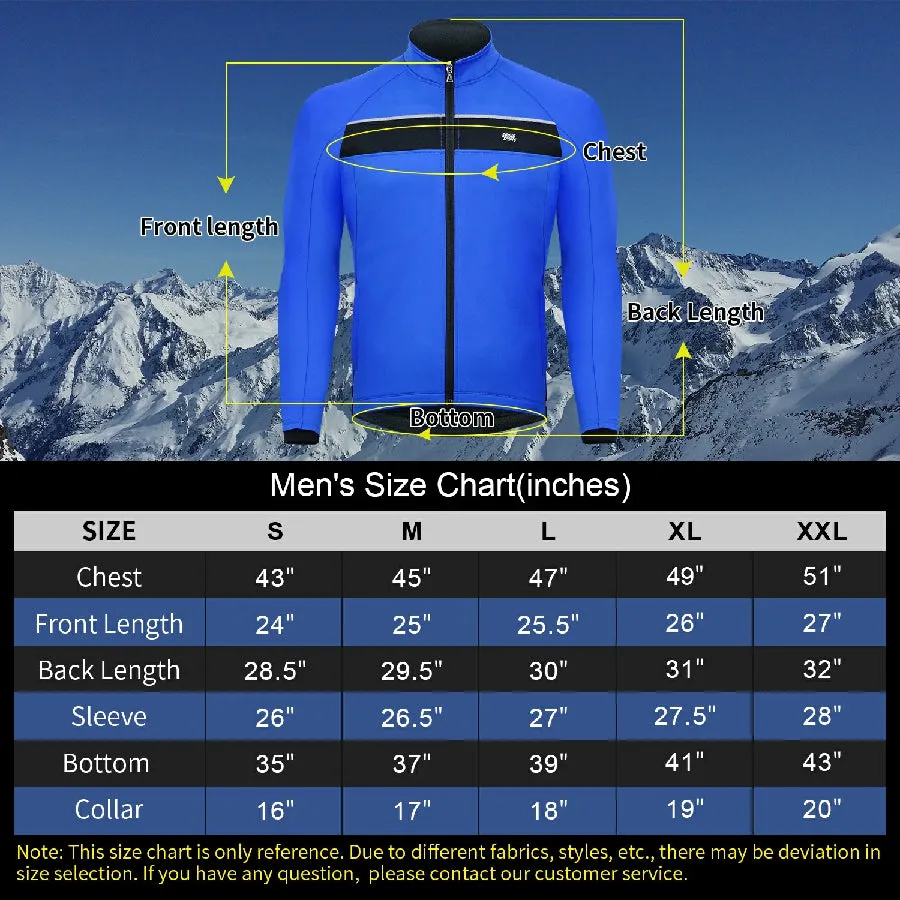 Souke Sports Men's Water Resistance Windbreaker Cycling Jacket with Pockets-JA0700-Blue