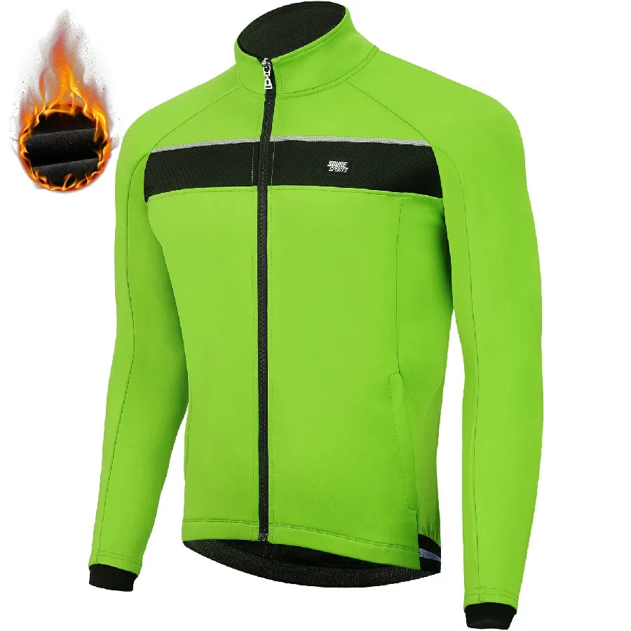 Souke Sports Men's Water Resistance Windbreaker Cycling Jacket with Pockets-JA0700-Green