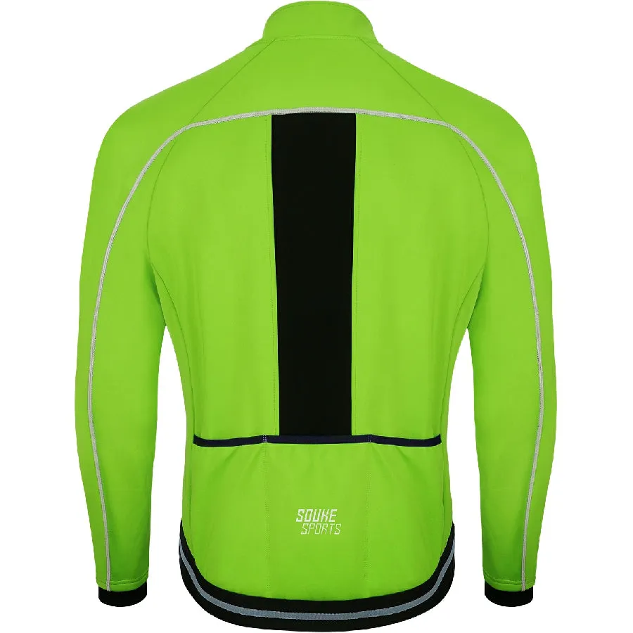 Souke Sports Men's Water Resistance Windbreaker Cycling Jacket with Pockets-JA0700-Green