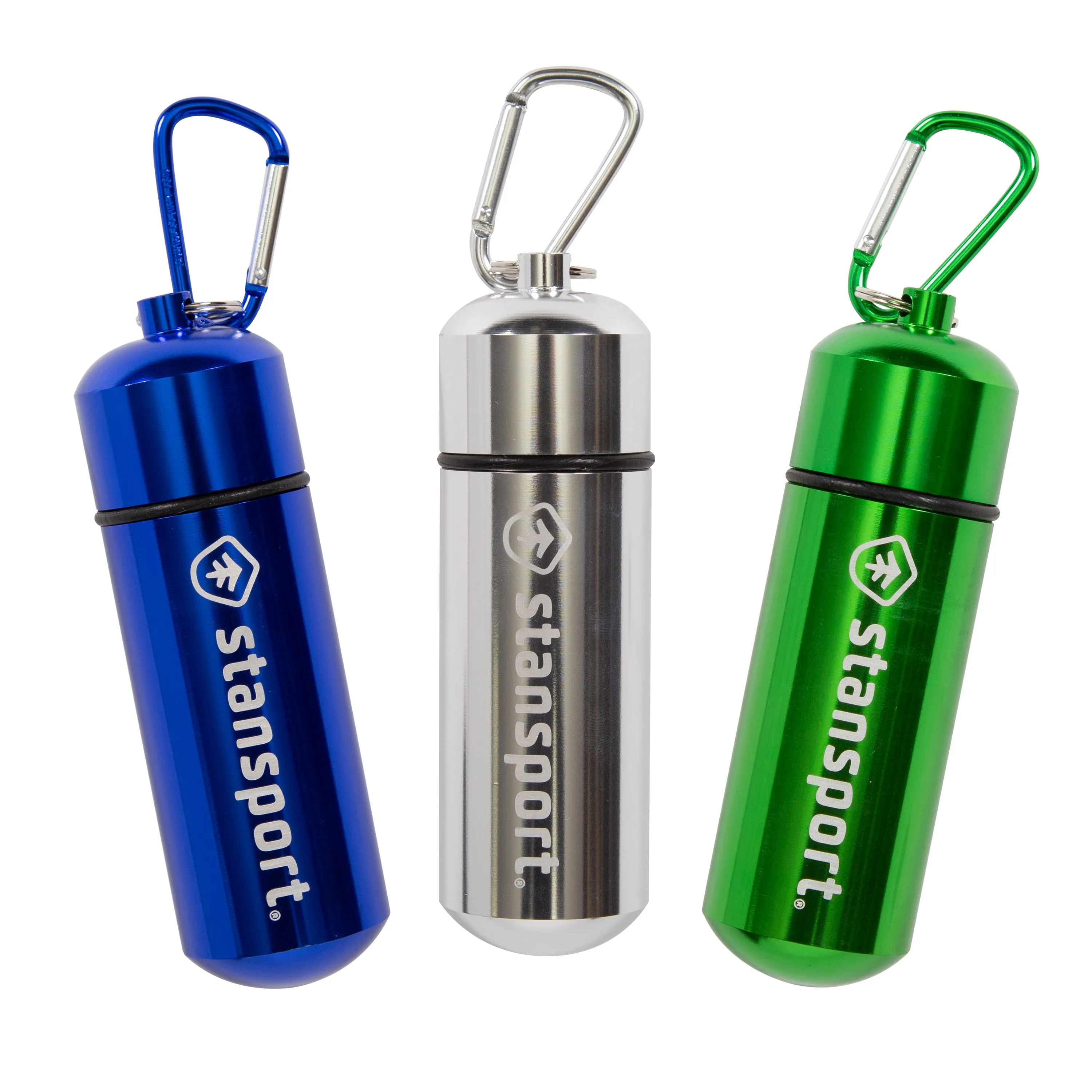 Stansport Aluminum Container Capsule-Xl-Blue, Green And Silver Asst