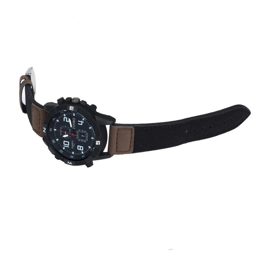 Superior Luxury Men's Canvas strap Large Dial Military Sport Quartz Wrist Watch