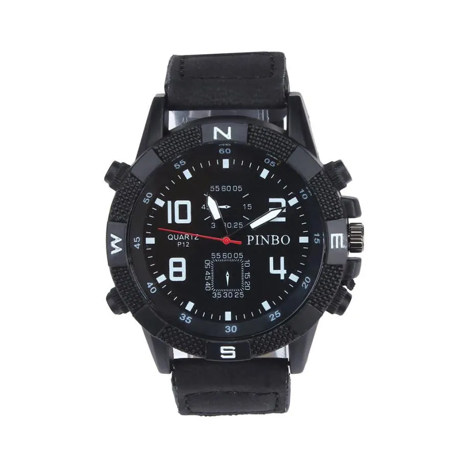 Superior Luxury Men's Canvas strap Large Dial Military Sport Quartz Wrist Watch